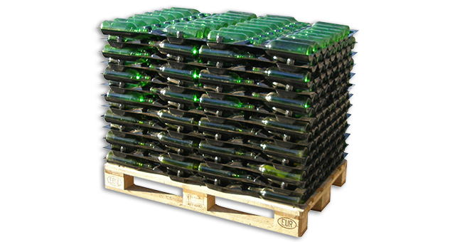 Bandejas para botellas de cristal