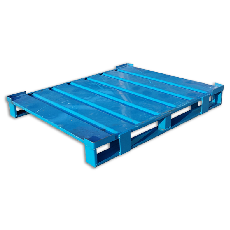 Palet metálico industrial para transporte de cargas pesadas