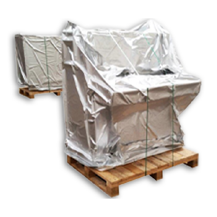 Fundas anticorrosivas para embalaje industrial que protegen piezas metálicas de la corrosión durante almacenamiento y transporte