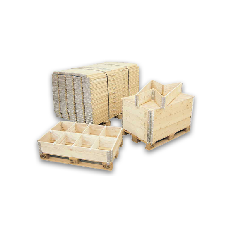 Collars de madera plegables para palets industriales y logística