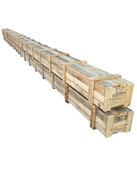 Embalajes de madera largos para transporte y protección de piezas industriales de gran longitud