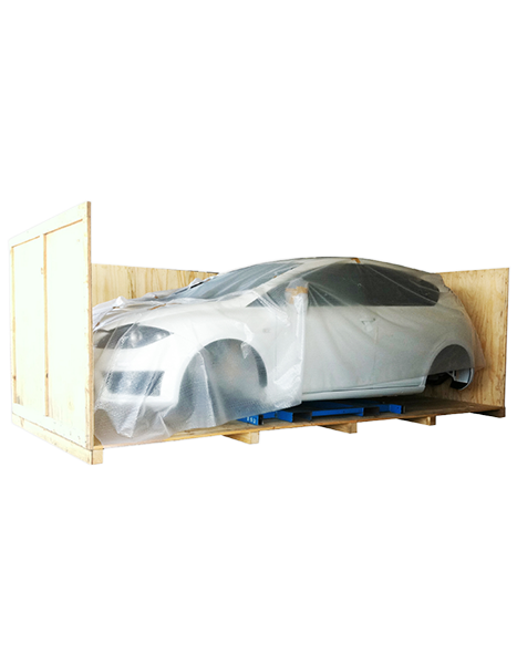 Embalajes de madera para transporte de coche con protección y sujeción segura