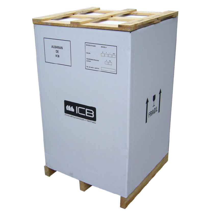 Embalaje para Exportación con embalaje mixto de madera y cartón para mercancía frágil