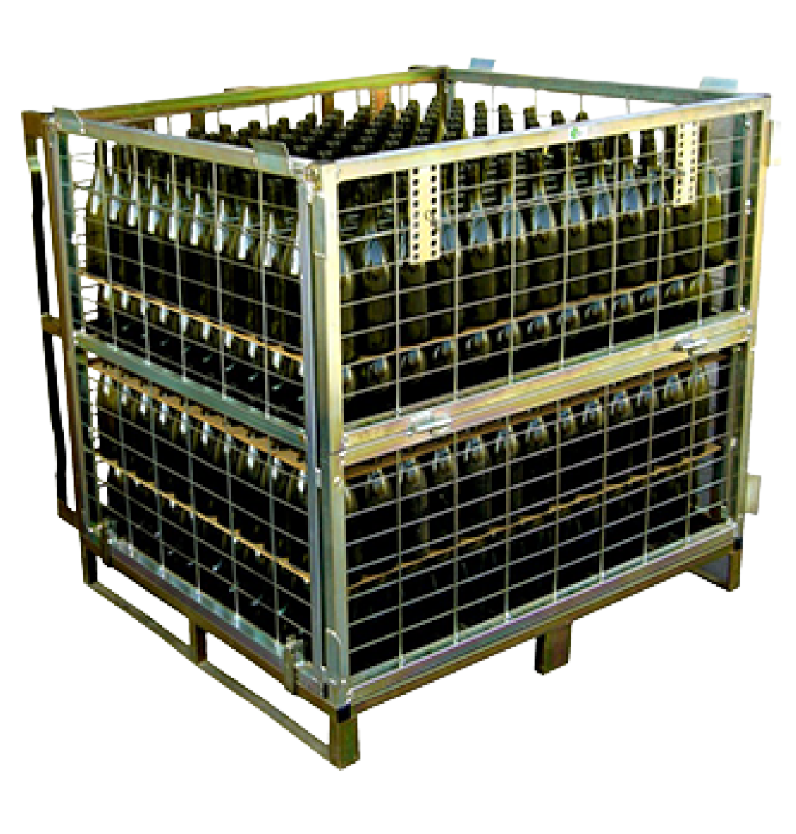 Jaulas de metal para botellas: embalaje para bodegas