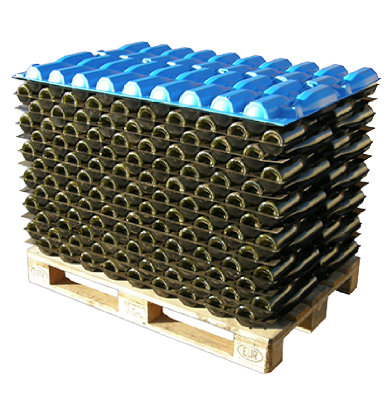 Bandejas para botellas de vino: embalaje para bodegas